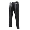 thumbnail image 4 of Men's Casual Pants Mens Sim Fitting Glossy Leather PantsTrendy Solid Color Performance Clothes Straight Leg Pants Black 2XL, 4 of 7
