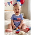 thumbnail image 4 of BemeyourBBs Newborn Baby Boy Girl 4th of July Outfit Infant Baby Independent Day Patriot Clothes Waffled Bubble Romper Stripe America Flag Short Sleeve Bodysuit Baby Boy Girl Summer Clothes, 4 of 8