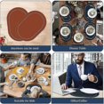 thumbnail image 4 of Faux Leather Plmats Set Of 4 - Double-sided Color Oval Design Dining Table Mats Waterproof Heat Resistant E Decor, 4 of 4
