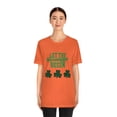 thumbnail image 4 of Let The Shenanigans Begin Leopard Shamrock Unisex Jersey Short Sleeve Tee, 4 of 10