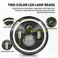 thumbnail image 2 of Motorcycle 7 Inch Led Headlight Universal 7 Inch Round DRL Headlamp Work light, 2 of 8