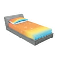 thumbnail image 2 of Ambesonne Tropical Fitted Sheet & Pillow Sham Set, Seagull Palm Trees Sun, Twinxl, Multicolor, 2 of 2