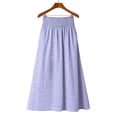 thumbnail image 4 of Aihuaihua Womens Boho Maxi Skirt Summer Eyelet Hollow Flowy Skirts High Waist Casual Skirt with Pockets A Line Pleated Vacation Skirts Purple S, 4 of 6
