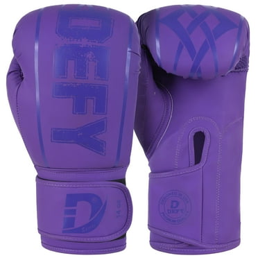 DEFY Sports Boxing Gloves for Men & Women - MMA Muay Thai Gloves for Punching Heavy Bags, Full Purple, 10oz
