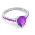 thumbnail image 3 of 2.30 Carat Pear Cut Amethyst Gemstone Elegant Anniversary Ring for Women 18K White Gold Size 6 by Diamond-Capitals, 3 of 8