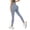Light Blue, variant on YUEHUA Women's High Waist Mesh Panel Yoga Leggings, Tummy Control Butt Lifting Compression Pants, Stretchy Workout Tights for Fitness & Sports