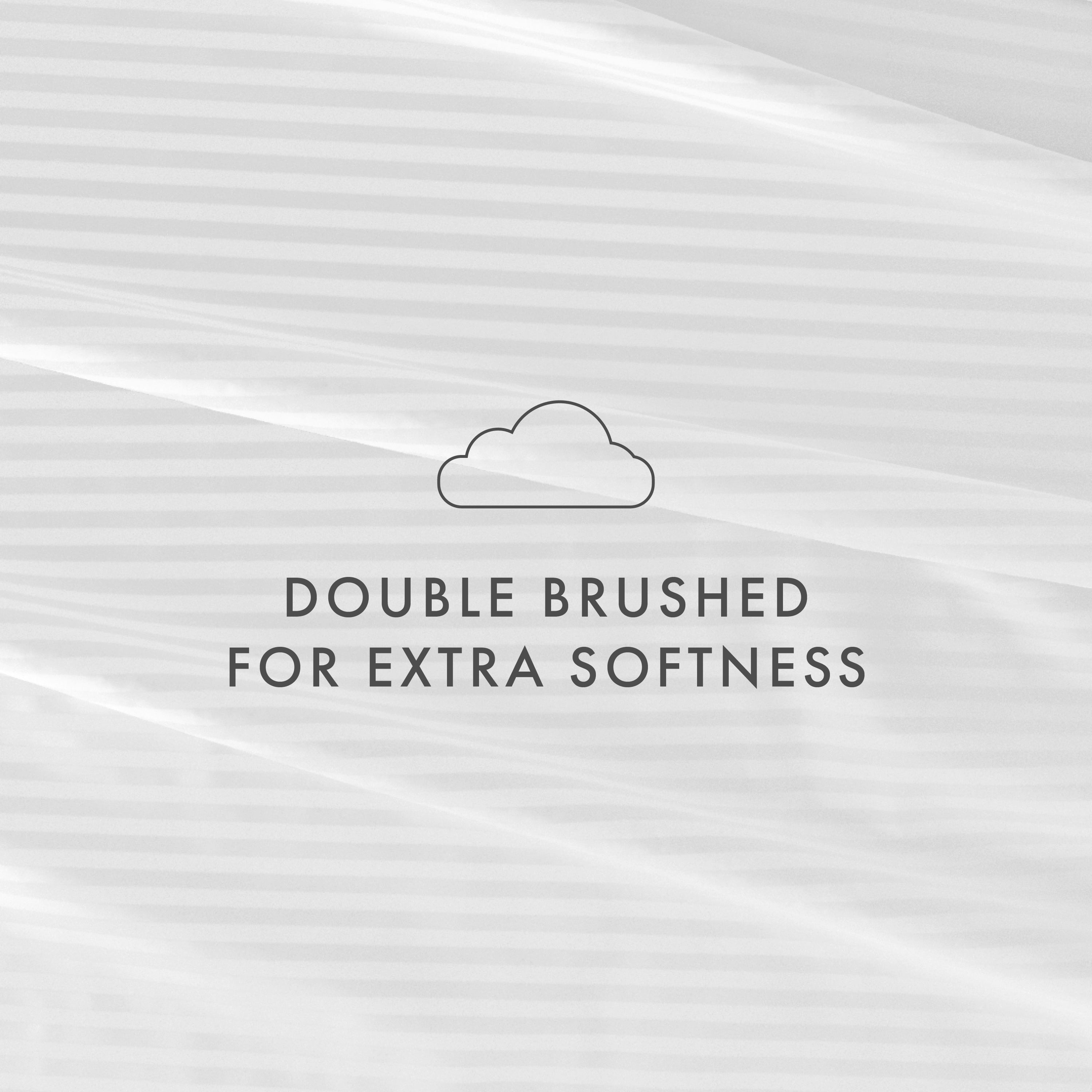 Noble Linens 4 Piece Striped Embossed 4 Piece Bed Sheet Set , White
