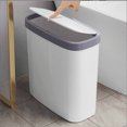 thumbnail image 4 of WRKEKC ‌Corner Push-type Trash Can for Household Use‌ - Suitable for Kitchen & Bathroom, Made of Plastic, Strong & Reliable, Odor-sealed Design, Space-saving Narrow Design, Available in Gray Color, 4 of 6