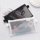 thumbnail image 3 of Clear Design, Large Pencil Case With Transparent Mesh Pouches, Zipper Mesh Cosmetic Bags For Teen Student College Business Travel Office Adult (2PCS), 3 of 5