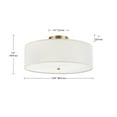 thumbnail image 5 of Globe Electric Kyle 2-Light Matte Brass Indoor Flush Mount Ceiling Light with White Linen Shade, 5 of 5