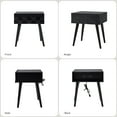 thumbnail image 6 of 23" Wooden End Table with Charging Station and Tray Modern End Table for Living Room Black, 6 of 8