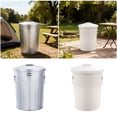 thumbnail image 2 of Iron Outdoor Trash Can With Lid Handles 8L Capacity For Garden Camping, 2 of 9