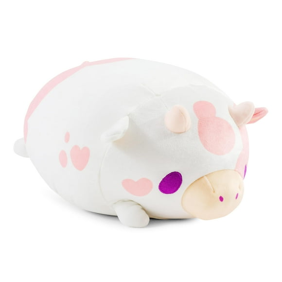 Peluche de peluche MochioShis Cow de 30 cm, suave y abrazable