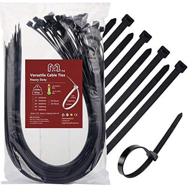 Abrazadera de plástico para manguera de 650 mm, color negro, Rilsan, abrazaderas para cables eléctricos grandes de 9 mm, brida de nailon de 65 cm, abrazadera para manguera UV para tuberías