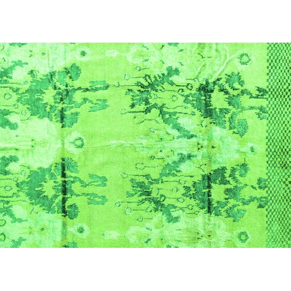 Ahgly Company Indoor Rectangle Abstract Green Modern Area Rugs, 5' x 8'