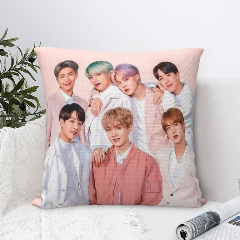 Kpop BTS Throw Pillow Cover Decoration Pillow Case Cushion for Home Sofa Couch 20 x20 Walmart