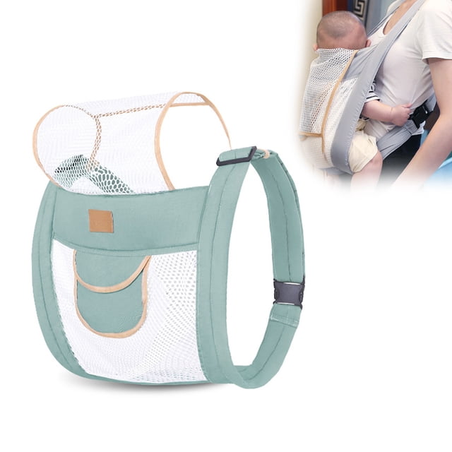 Portabebés transpirable de verano, portabebés ajustable de malla 3D con bolsillo, correas gruesas de secado rápido para los hombros para piscina y playa