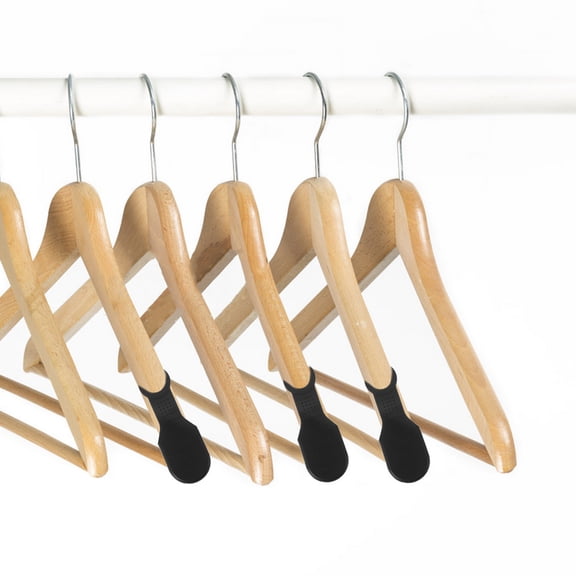 FOMIYES Non-Slip Silicone Hanger Covers for Clothes Racks Black 100Pcs