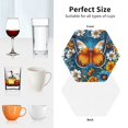 thumbnail image 6 of Yiaed Spring Butterfly Flowers Print Leather Coasters for Drinks - Cup Coasters Coffee Table Kitchen Table Bar, Home & Office Gifts Handmade Drink Coasters-Hexagon, 6 of 6