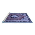 thumbnail image 2 of Ahgly Company Machine Washable Indoor Square Medallion Blue Traditional Area Rugs, 7' Square, 2 of 4
