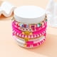 thumbnail image 5 of Conjunto de pulseras de estilo bohemio con joyas Y2K de color suave y cerámica con forma de corazón sonriente y perlas, 5 of 6