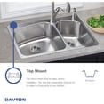 thumbnail image 7 of Elkay Dayton Stainless Steel 33" x 22" x 8-3/16", Equal Double Bowl Drop-in Sink, 7 of 7
