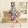 thumbnail image 4 of FORMRS Niños Bathrobe Unisex Hooded Robe Soft Plush Pajamas Sleepwear, Size 4-6T, Art Cat, 4 of 7