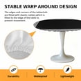 thumbnail image 6 of Geometric Greek Key Design Elastic Fitted Round Table Cover Black Simple Style Waterproof Outdoor Tablecloth for Holiday Party, Picnic, Patio & Dining Fits Tables Up to 36"-44", 6 of 8