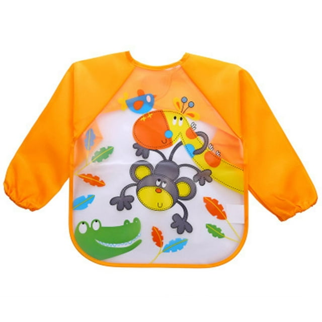 Delantal de alimentación impermeable con babero para niños pequeños