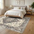 thumbnail image 3 of ODIKA 6'x9' Ultra-Soft Area Rug, Under Vintage Boho Distressed Scroll Border Large Ornate Dining Flowing Dynamic None Washable, Bare feet friendly, Silk-Touch for Guest Room, Bedroom, 3 of 7