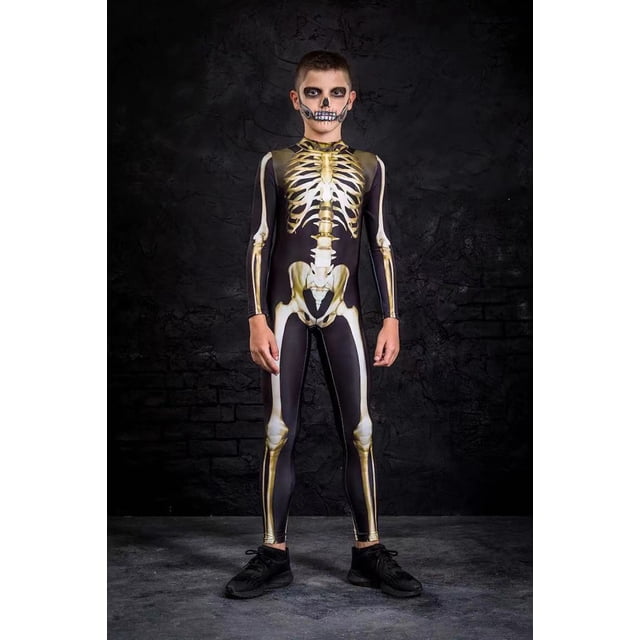 Mono de Carnaval de Halloween para niños y adultos, disfraces de Cosplay de esqueleto aterrador para niños y niñas, disfraces de fantasía para el Día de los muertos, fiesta de disfraces de Diablo