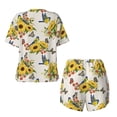 thumbnail image 2 of Sigee Bird Sunflowers for Sleepwear Casual Pjs with Pockets Women's Pajamas Sets Shorts 2 Piece Short Sleeve Lounge Sets 3X-Large, 2 of 9