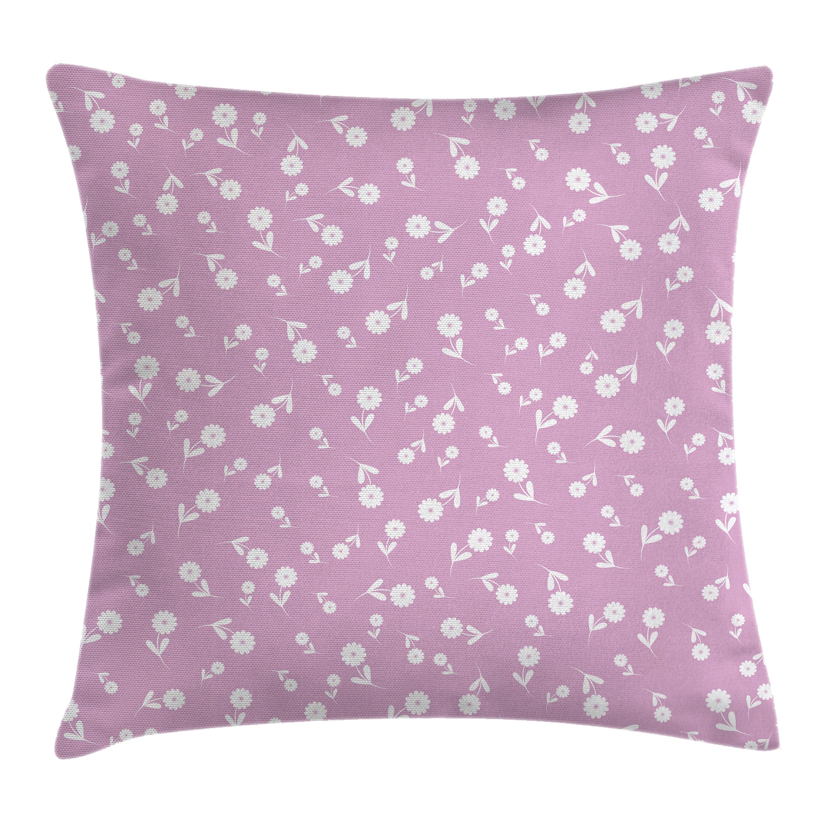Mauve Decor Throw Pillow Cushion Cover, Cute Floral Heart Leaf Flourish