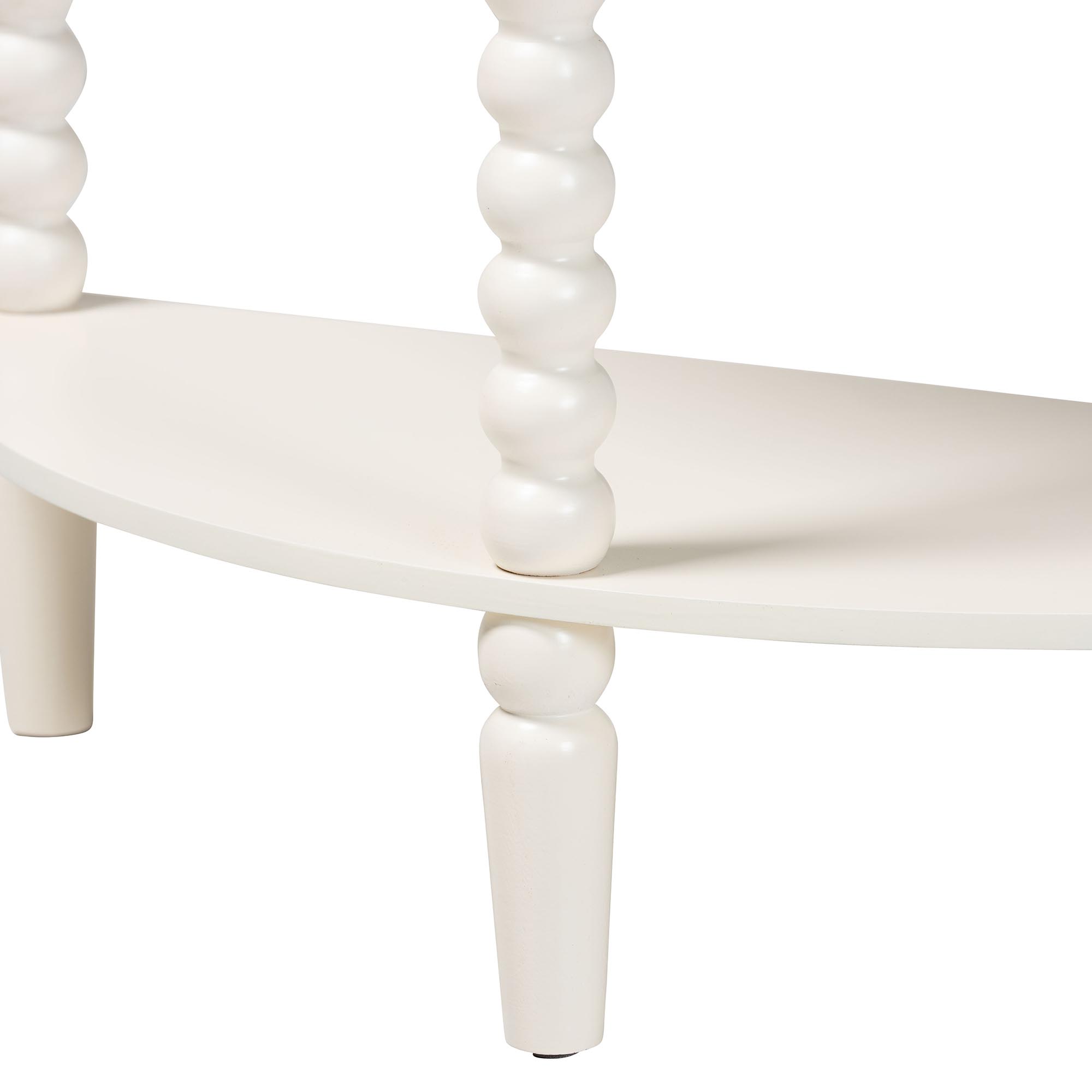 Baxton Studio Raynera Mid-Century Console Table, 1-Drawer, White
