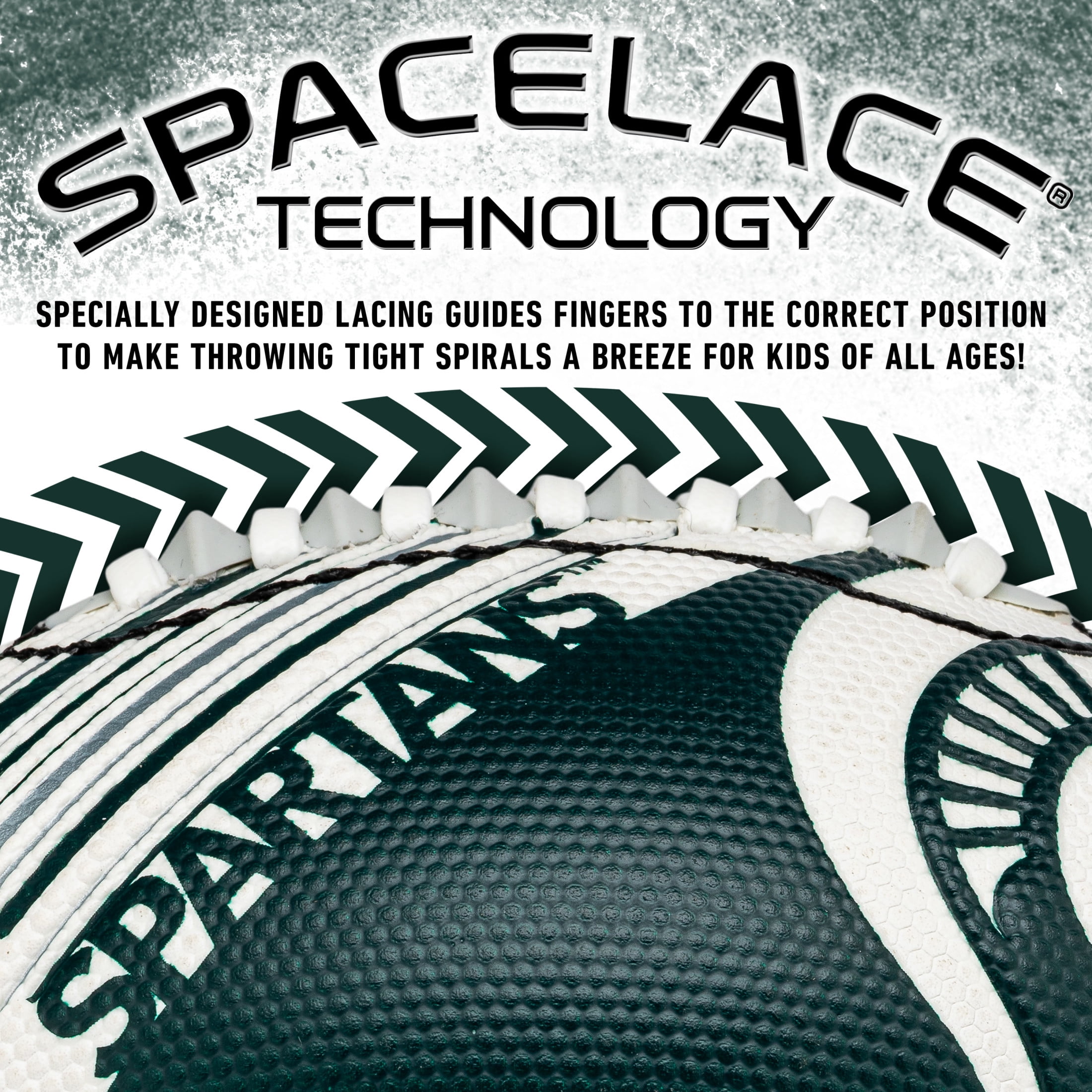 NCAA Michigan State Football - Youth Mini Football - 8.5" Football- SPACELACE Easy Grip Texture- Perfect for Kids !