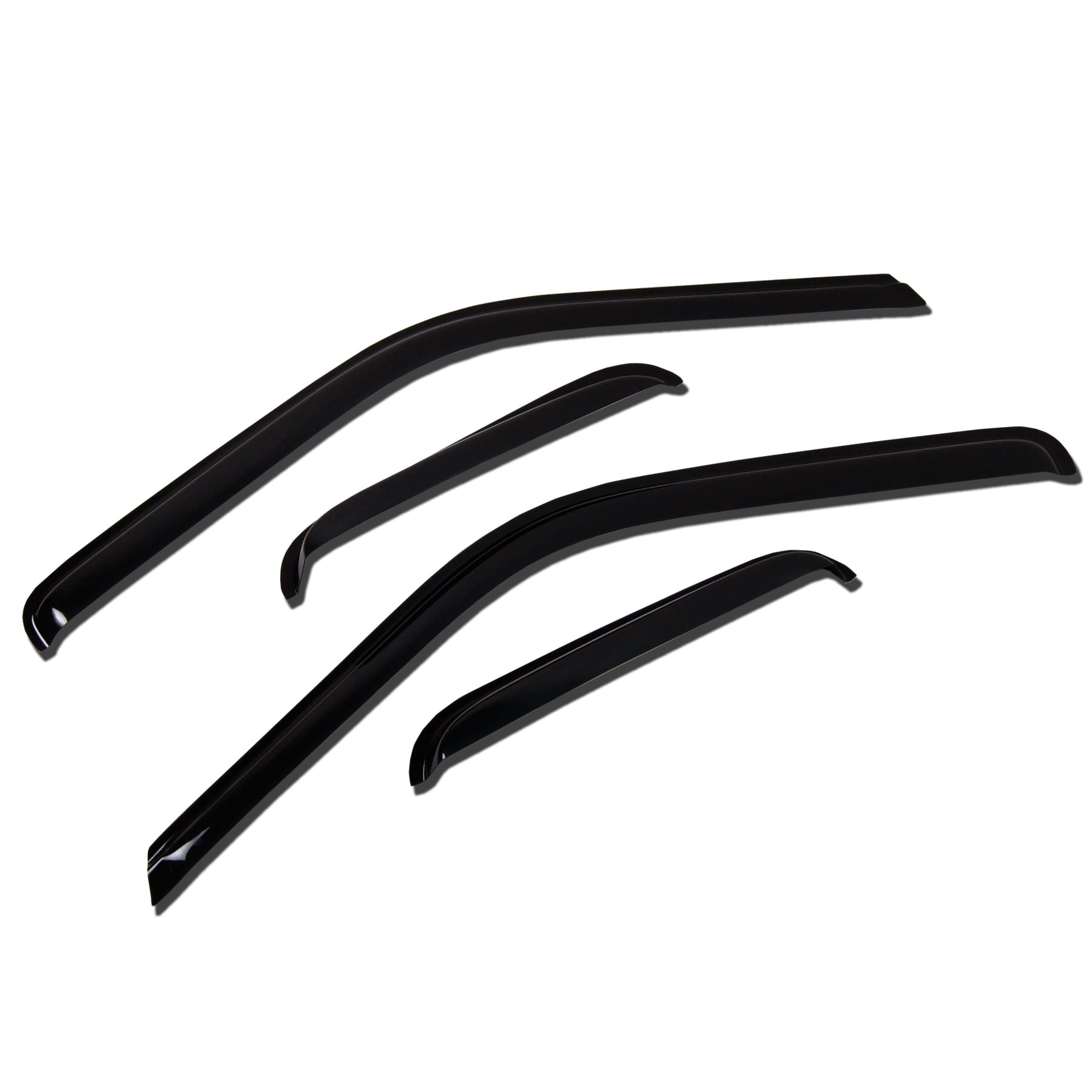 TuningPros WV-736 Window Visor Deflector Rain Guard Dark Smoke 2-pc Set