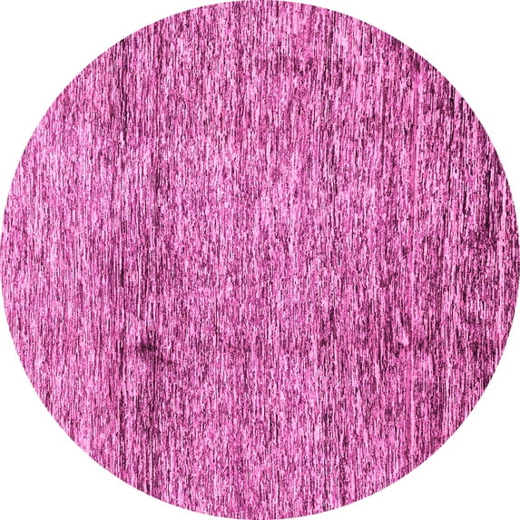 Ahgly Company Indoor Round Abstract Pink Modern Area Rugs, 7' Round