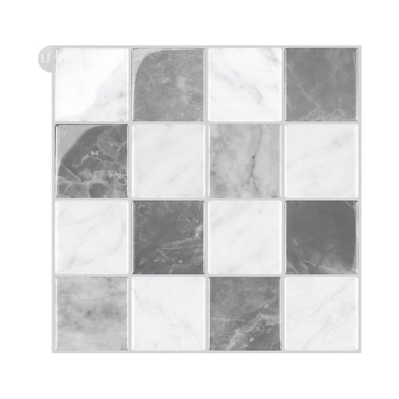 Stickers Peel and Stick Tile Stickers Decorative Self Wall Decals for Kitchen Bathroom Grid Design Removable Backsplash Tiles