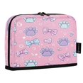 thumbnail image 2 of Standing Pencil Case with Base Large Capacity Stationery Pouch Pen Bag with Zipper for Women Men Dog Paw Prints and Bows, 2 of 7