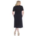 thumbnail image 3 of White Mark Women's Short Sleeve Midi Dress with Pockets, 3 of 6