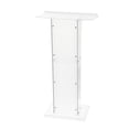 thumbnail image 1 of Podium en Acrylique - 45 Pouces de Hauteur, Support en Acrylique Transparent avec Tablette de Rangement, Grande Surface de Lecture, Chaire Autoportante pour Églises, Conférences, Discours, Mariages, Salle de Classe, 1 of 7