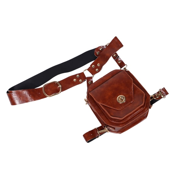 FOMIYES Brown Medieval Style Waist Bag Belt Purse for Outdoor Festivals, Renaissance Fairs, and Costume Accessories