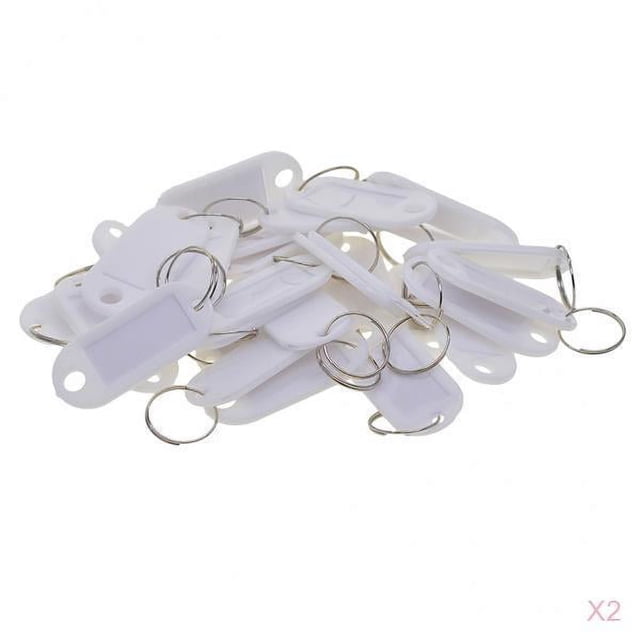 segolike 100pcs Removable Waterproof Key Tags ID Name Card Tags White