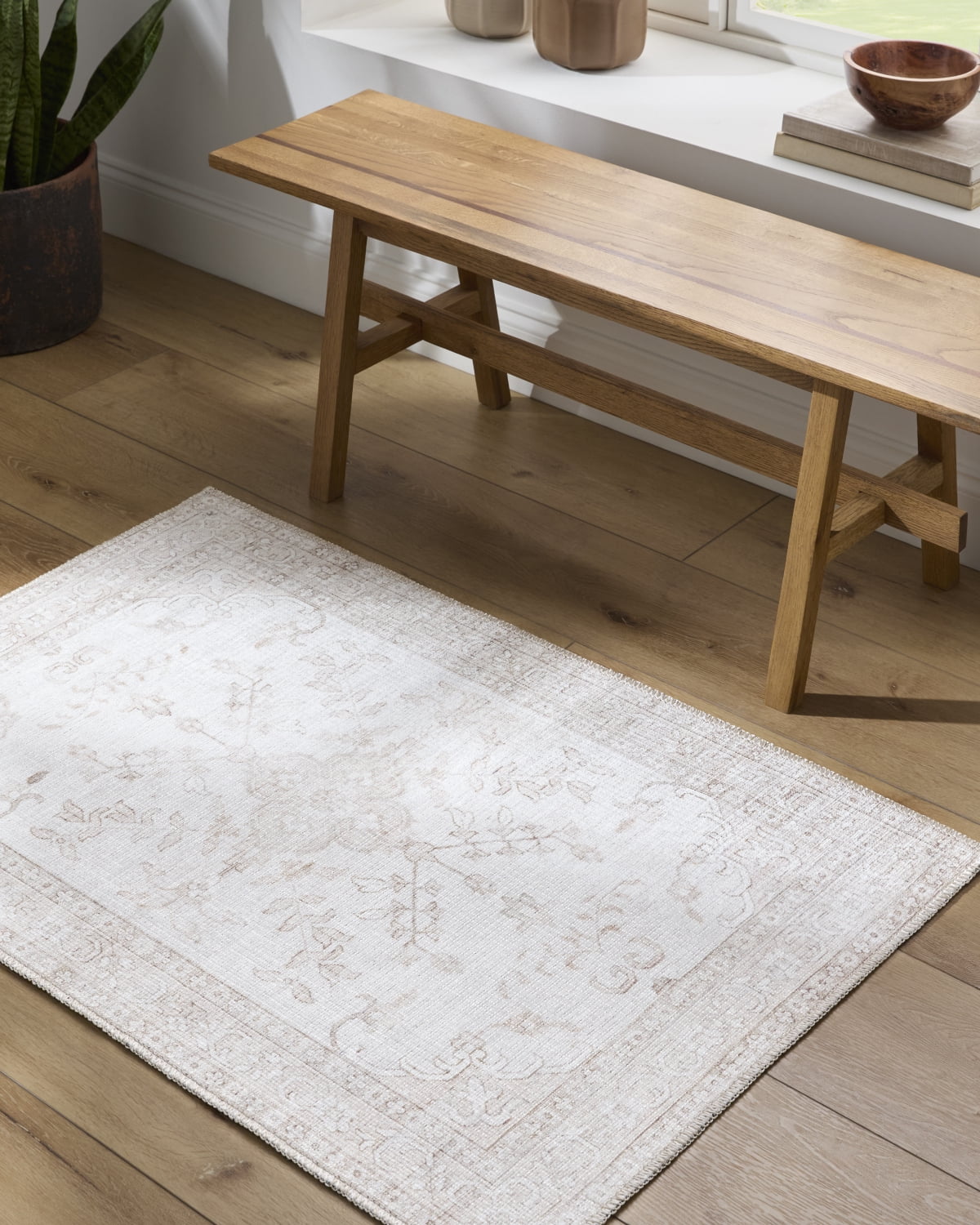 My Texas House Back to Campus Pearl Washable Area Rug, 2 ft 7 in x 4 ft