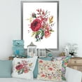 thumbnail image 3 of Designart 'Ancient Wildflowers and Burgundy Rose' Farmhouse Framed Art Print, 3 of 4