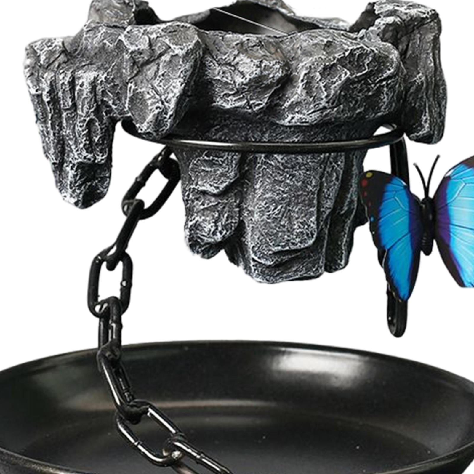 DYNWAVECA Iron Chain Flower Pot Planter Butterfly Decorative Resin