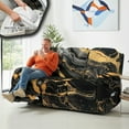 thumbnail image 4 of COEQINE Recliner Sofa Cover Anti-Slip Recliner Protector 8 Pieces 3 Seater Stretch Reclining Couch Cover Polyester Spandex Furniture Protector for Living Room, Marble Black Yellow, 4 of 8