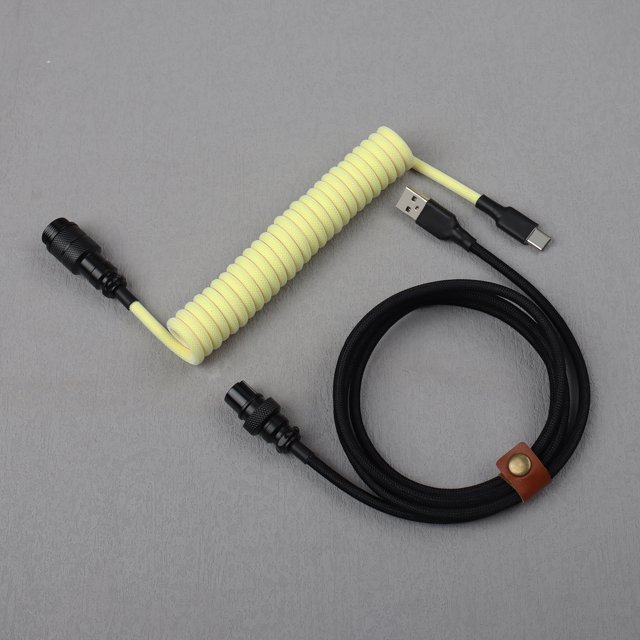 Braided Phone Usb Type c Faster Data Cable Coiled Extension Cord Cable Keyboard Coiled Cable 1.5m LANO-20876