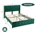 thumbnail image 3 of Costway Full Upholstered Platform Bed Frame Adjustable Headboard Footboard Modern Green, 3 of 10
