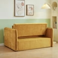 thumbnail image 6 of Chenille Adjustable Armrests Sleeper Sofa, Yellow, 6 of 9